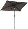 Sekey Sonnenschirm 210 x 140 cm Aluminum Sonnenschirm Rechteckig Marktschirm mit Kurbel, LxB: 210,00x140,00 cm, mit/ohne LED-Lichtern, Sonnenschutz UV50+, Gartenschirm Knickbar Bild 2