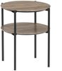Moderner Beistelltisch PINA 43x48 cm taupe Ablage Pinien-Optik schwarzes Metallgestell Bild 2