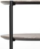 Moderner Beistelltisch PINA 43x48 cm taupe Ablage Pinien-Optik schwarzes Metallgestell Bild 5
