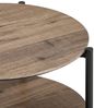 Moderner Beistelltisch PINA 43x48 cm taupe Ablage Pinien-Optik schwarzes Metallgestell Bild 4