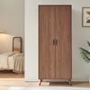 Kleiderschrank Norg 191 x 80 x 52 cm 2 Türen 1 Fach Walnussoptik [en. casa] Bild 3