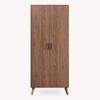 Kleiderschrank Norg 191 x 80 x 52 cm 2 Türen 1 Fach Walnussoptik [en. casa] Bild 5