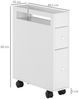 HOMCOM Badkommode Badezimmerschrank mit Rollen, 2 Schubladen (Badrollwagen, 1 St, Nischenschrank), für Bad, 16 x 49,5 x 66 cm, Weiß Bild 3