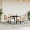 vidaXL 5-tlg. Garten-Essgruppe mit Kissen Braun Poly Rattan Glas 3334570 Bild 3