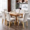 Esszimmerstuhl 4er Set 100cm×63cm×43cm aus Samt mit Eichenbeinen in Beige Bild 2