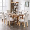 Esszimmerstuhl 4er Set 100cm×63cm×43cm aus Samt mit Eichenbeinen in Beige Bild 5