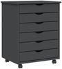 vidaXL Rollschrank mit Schubladen MOSS Grau Massivholz Kiefer 355893 Bild 2