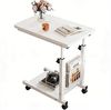 PFCTART Beistelltisch Beistelltisch höhenverstellbar mit Rollen als mobiler Laptoptisch (Set, 1-St, Beistelltisch couch für Bett, Sofa und Büro, ideal für Zuhause), Beistelltisch mit rollen aus Holz und Stahl, stabil und flexibel Bild 5