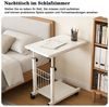 PFCTART Beistelltisch Beistelltisch höhenverstellbar mit Rollen als mobiler Laptoptisch (Set, 1-St, Beistelltisch couch für Bett, Sofa und Büro, ideal für Zuhause), Beistelltisch mit rollen aus Holz und Stahl, stabil und flexibel Bild 2