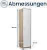 Home Collective Garderobenschrank Kleiderschrank mit 1 Tür, 1 Kleiderstange und 2 Einlegeböden 45 cm breit Schrank schmal matte Oberfläche sonoma / weiß Bild 2