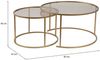 Dmora Set mit 2 Couchtischen Aedion, Niedriger Wohnzimmertisch, Kaffeeregal, Couchtisch für Sofa, 80x80 h43 cm, Gold und Bronzo Bild 3