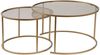 Dmora Set mit 2 Couchtischen Aedion, Niedriger Wohnzimmertisch, Kaffeeregal, Couchtisch für Sofa, 80x80 h43 cm, Gold und Bronzo Bild 1