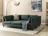 Beliani 'Unstad' Sofa, Grün, Leinenoptik, 72 x 76 x 228 cm, mit Ottomane, U-Form Bild 3