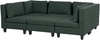 Beliani 'Unstad' Sofa, Grün, Leinenoptik, 72 x 76 x 228 cm, mit Ottomane, U-Form Bild 4