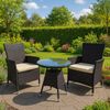 Outdoor Sitzgruppe RIRAM - Kunststoff Dunkelbraun 110x110x84 cm | Gartenmöbelset 2 Personen Poly Rattan Balkonmöbel Set Bistrotisch Terrassenmöbelset Bild 2