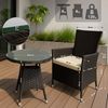 Outdoor Sitzgruppe RIRAM - Kunststoff Dunkelbraun 110x110x84 cm | Gartenmöbelset 2 Personen Poly Rattan Balkonmöbel Set Bistrotisch Terrassenmöbelset Bild 4