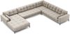 Micadoni Wohnlandschaft Mamaia 7-Sitzer Rechts Strukturierter Stoff Neve Beige schwarze Beine Bild 3