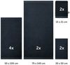 Blumtal Premium Frottier Handtücher Set mit Aufhängschlaufen - Baumwolle Oeko-TEX Zertifiziert, weich, saugstark - 2X Badetuch, 2X Handtuch, 2X Gästehandtuch, 2X Waschlappen, Dunkelblau Bild 2