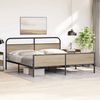 vidaXL Metallbett ohne Matratze Räuchereiche 200x200 cm 3318677 Bild 4