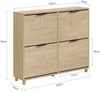 SoBuy FSR214-N Schuhregal, Schuhregal faltbar 4 Böden, Schuhregal Flur helles Eiche, Spanplatte, Melamin, Helle Eiche, 100 x 83 x 24 cm Bild 3