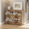 SoBuy FSR214-N Schuhschrank, Spanplatte, PVC-Furnier, Helle Eiche, 100 x 83 x 24 cm Bild 4