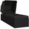 vidaXL Sonnenliege mit Sonnenschutz und Auflage Poly Rattan Schwarz 46249 Bild 2
