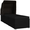 vidaXL Sonnenliege mit Sonnenschutz und Auflage Poly Rattan Schwarz 46249 Bild 3