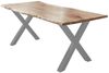 Esstisch Baumkante Akazie naturfarben 140 x 80 cm X-Gestell silber FREDERIK 171575450 Bild 2