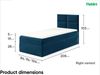 MEBLINI Kinderbett mit Bettkasten MINO 3 100x200 Rechts – H3/Blau Samt Gepolstert Einzelbett mit Matratze - Polsterbett mit Stauraum - Bett mit Kopfteil – Stauraumbett Bild 5