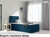MEBLINI Kinderbett mit Bettkasten MINO 3 100x200 Rechts – H3/Blau Samt Gepolstert Einzelbett mit Matratze - Polsterbett mit Stauraum - Bett mit Kopfteil – Stauraumbett Bild 2