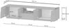 Dmora TV-Ständer Velio, niedriges Wohnzimmer-Kommode mit 2 Türen und 1 Schublade, TV-Ständer-Basis, 150x44x46 cm, glänzendes Weiß Bild 3