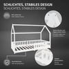 ML-DESIGN Kinderbett Hausbett mit Rausfallschutz, Dach und Lattenrost Massivholz, Bett 200x90 cm Weiß mit Matratze 16cm für Mädchen Jungen Holzbett Bild 4