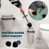 2tlg. Bad-Set SAVONA Softtouch inkl. Wandhalterung, Kosmetikeimer 5,5 Liter und WC-Garnitur, rund - taupe Bild 4