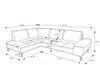 Vente-unique - ARCHIBALD Sofa Stoff Beige - B 206 cm x H 82 cm x L 271 cm Bild 5