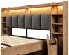 Odikalo Holzbett Doppelbett Polsterbett Jugendbett 160x200 180x200 mit LED & Stauraum (Systembett, Eichefarben, Nachttische mit USB- und Type-C-Anschlüssen, Stauraum und Rollschubladen, Lattenrost aus Holz (Ohne Matratze) Bild 4
