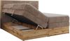 Boxspringbett, Set mit zwei Multipocket-Matratze und Topper, hohe Kopfteil, Eiche Wotan Holzrahmen - WOOD CLASSIC KING - 140 x 200 cm - Braun Cord - H3 Bild 5
