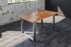 Esstisch Baumkante Massiv Mango naturfarben 120 x 80 silber U-Gestell DORA 82065063 Bild 2