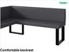 MEBLINI Eckbank für Esszimmer mit ausziehbarem Tisch - Küchenbank - Essecke - Sitzecke Küche - ERIC - U-Beine 128x168x87cm Links - Grau Kunstleder/M Weiß Hochgl. Bild 5