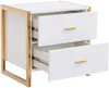 Vente-unique - OMBRELIA Bedside table Holz, Platte Weiß - B 40 cm x H 50 cm x L 50 cm Bild 4