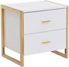 Vente-unique - OMBRELIA Bedside table Holz, Platte Weiß - B 40 cm x H 50 cm x L 50 cm Bild 2