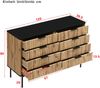 Merax Sideboards, Schränke, Lagerschränke, Kommode, geeignet für Wohnzimmer/Esszimmer/Eingang, 120 x 39,5 x 80cm (B/H/T) Natur und Schwarz Bild 4