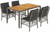 vidaXL 5-tlg. Garten-Essgruppe mit Kissen Grau Poly Rattan 3212050 Bild 2