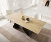 Esstisch Edge 180-220x100 Keramik Laminam® Sabbia Eichefarbig W-Gestell Schwarz ausziehbar Bild 4