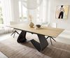 Esstisch Edge 180-220x100 Keramik Laminam® Sabbia Eichefarbig W-Gestell Schwarz ausziehbar Bild 2