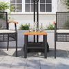 Gartentisch, Beistelltisch, Balkontisch Schwarz 40x40x42 cm Poly Rattan Akazienholz Bild 3