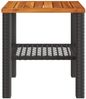Gartentisch, Beistelltisch, Balkontisch Schwarz 40x40x42 cm Poly Rattan Akazienholz Bild 5