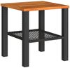 Gartentisch, Beistelltisch, Balkontisch Schwarz 40x40x42 cm Poly Rattan Akazienholz Bild 2