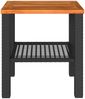 Gartentisch, Beistelltisch, Balkontisch Schwarz 40x40x42 cm Poly Rattan Akazienholz Bild 4