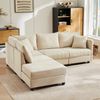 Modernes Ecksofa, Modulares Sofa, 5-Sitzer-Sofa, mit umwandelbarem Fußhocker, L-förmiges Sofa, U-förmiges Sofa, Beige Bild 4