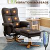 Flieks Relaxsessel mit Stauraum-Hocker, Massagesessel mit 10 Vibrationspunkte, 145° Neigung & 360° Drehung, Kunstleder, Braun Bild 4
